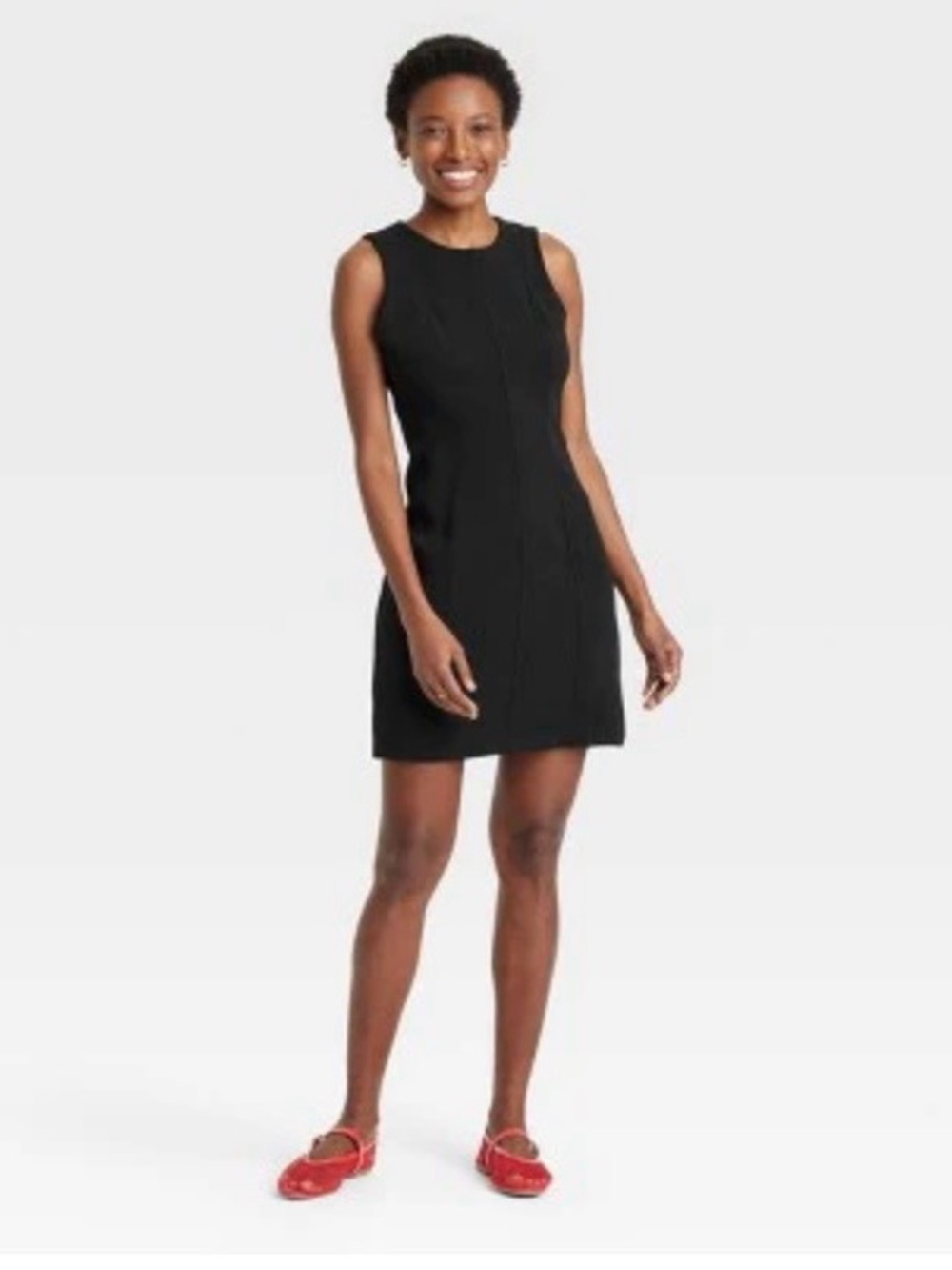 Black Sleeveless Mini Shift Dress